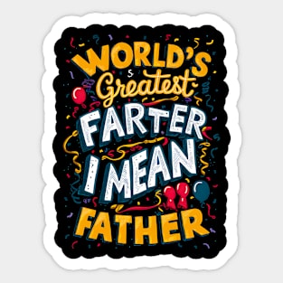 Worlds Best Farter I Mean Father Funny Dog Fathers Day Sticker